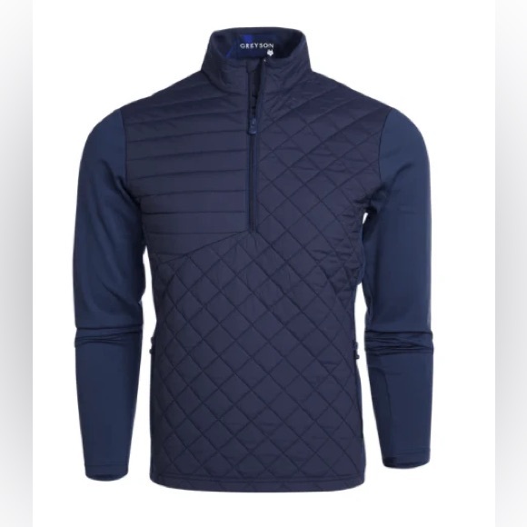 GREYSON CLOTHIERS Yukon Half Zip Hybrid Midlayer Jacket in Maltese Blue - Picture 1 of 9